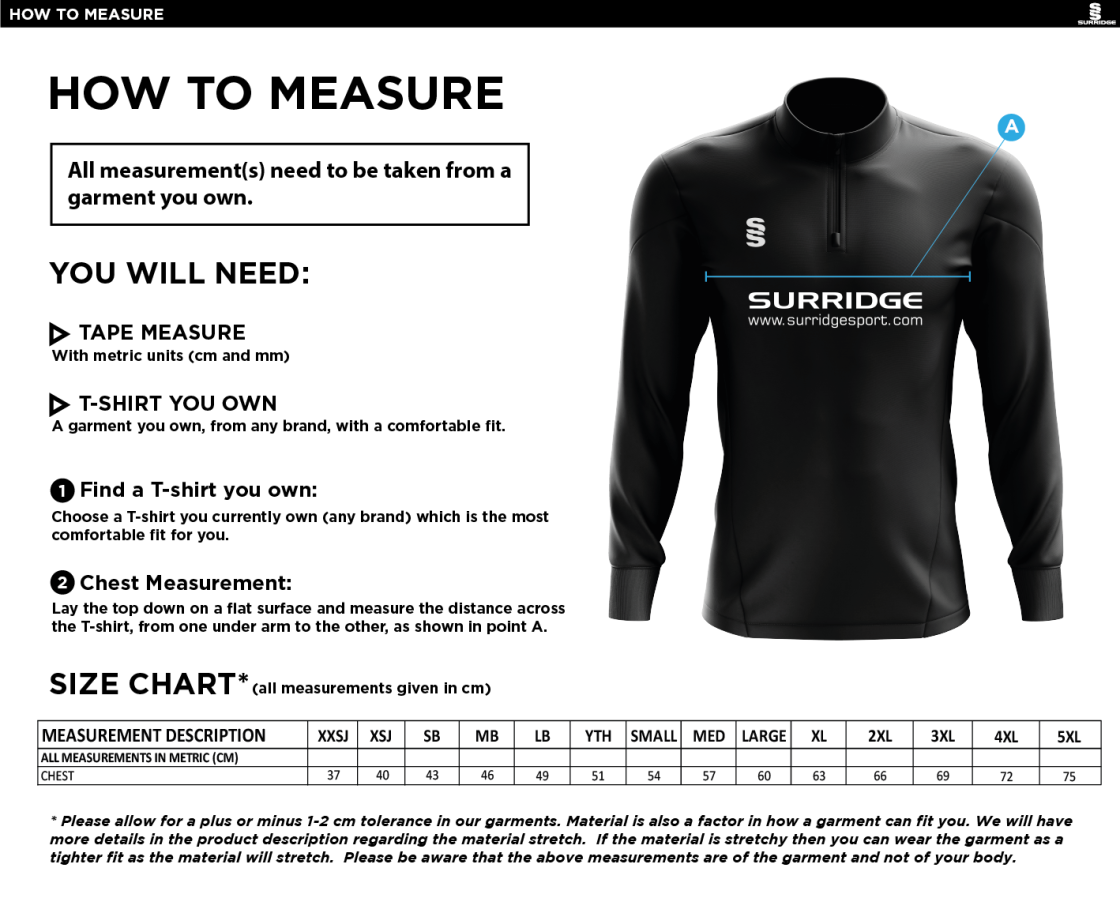 Regents University Performance Top - Size Guide