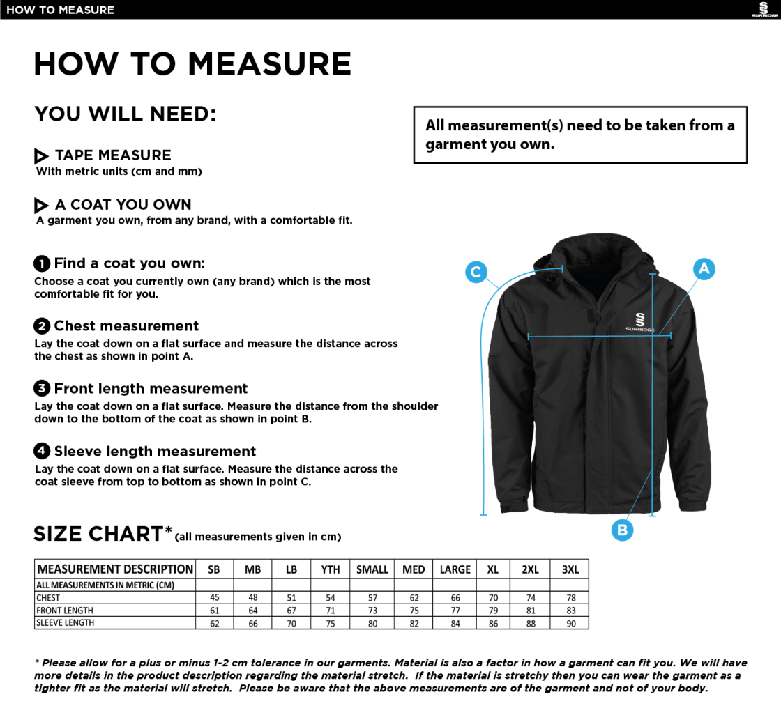 REGENTS UNIVERSITY FLEECE JACKET - Size Guide